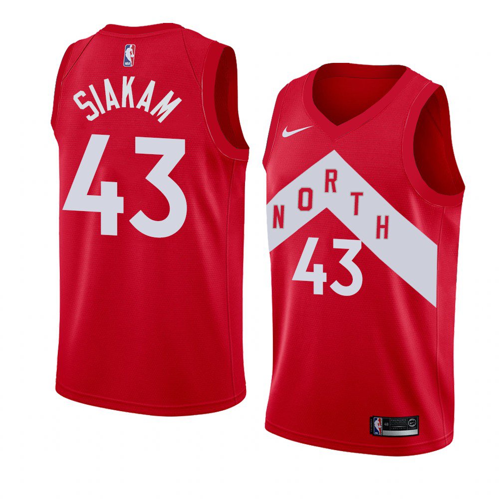 Men's Toronto Raptors #43 Pascal Siakam Red NBA 2018/19 Earned Edition Swingman Stitched Jersey Men's Toronto Raptors #43 Pascal Siakam Red NBA 2018/19 Earned Edition Swingman Stitched Jersey